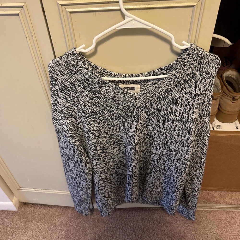 Victoria's Secret Black and White V-Neck Sweater